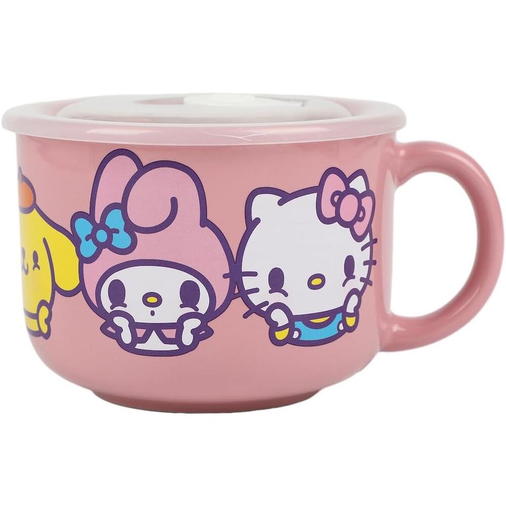 Sanrio Hello Kitty & Friends Soup Mug w/ Lid Cinnamoroll My Melody Pompompurin